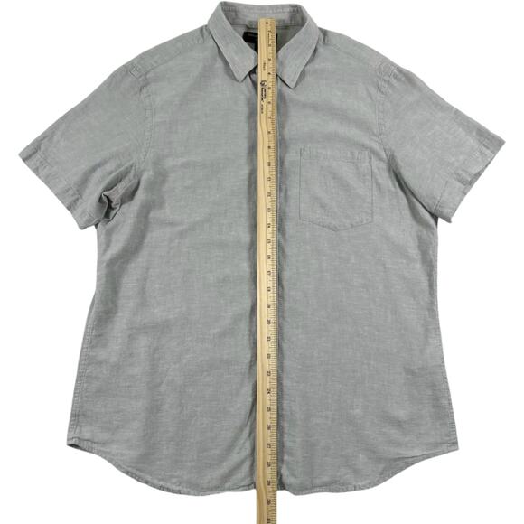 Banana Republic Men’s Gray Linen-Blend Short Sleeve Button-Up Shirt Size Large - Picture 4 of 7